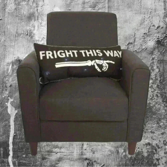NEW LED LIGHT UP Embroidered Accent / Throw Pillow FRIGHT THIS WAY - SO FUN! - Picture 1 of 6